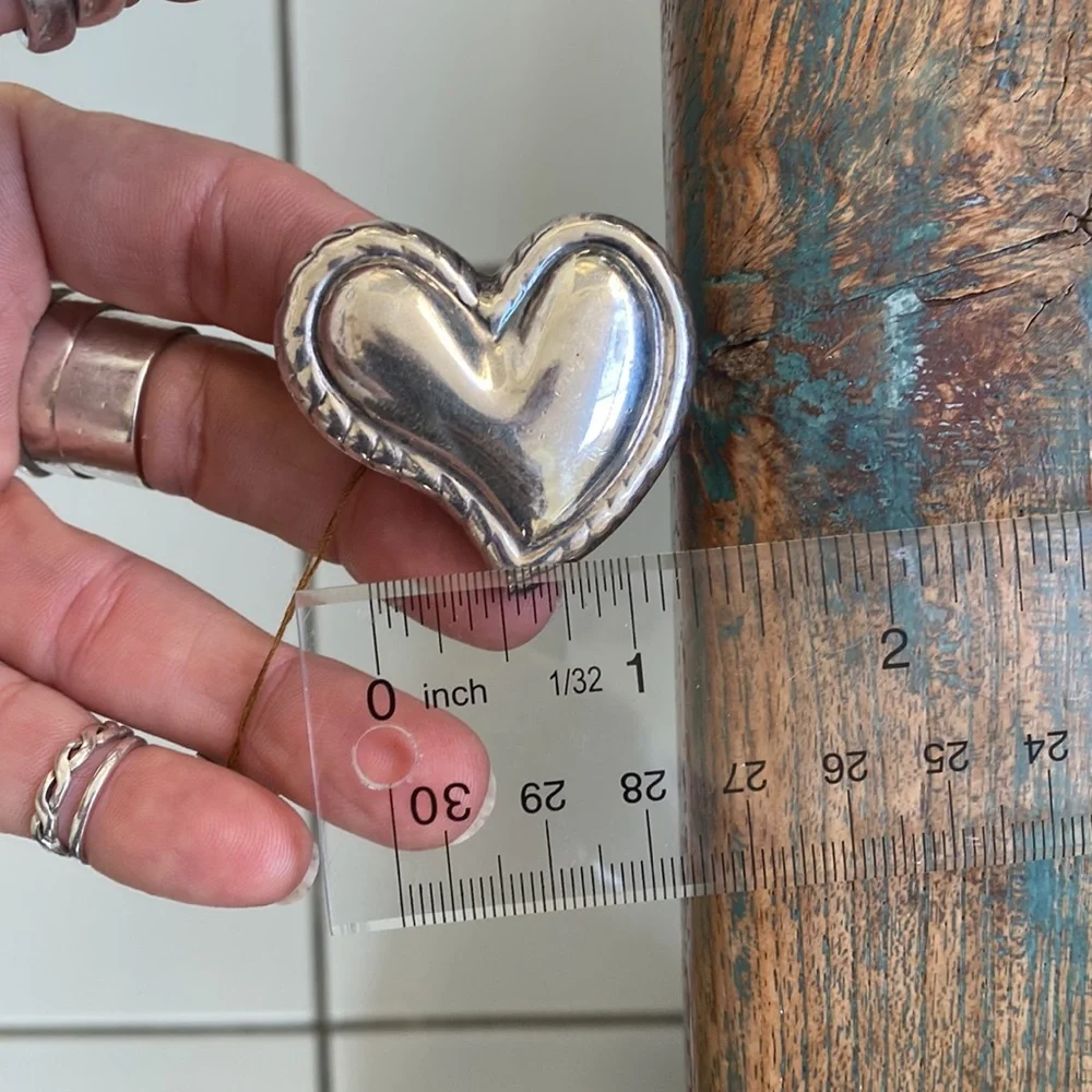 *sold* Custom made sterling silver heart ring - Picture 4 of 6